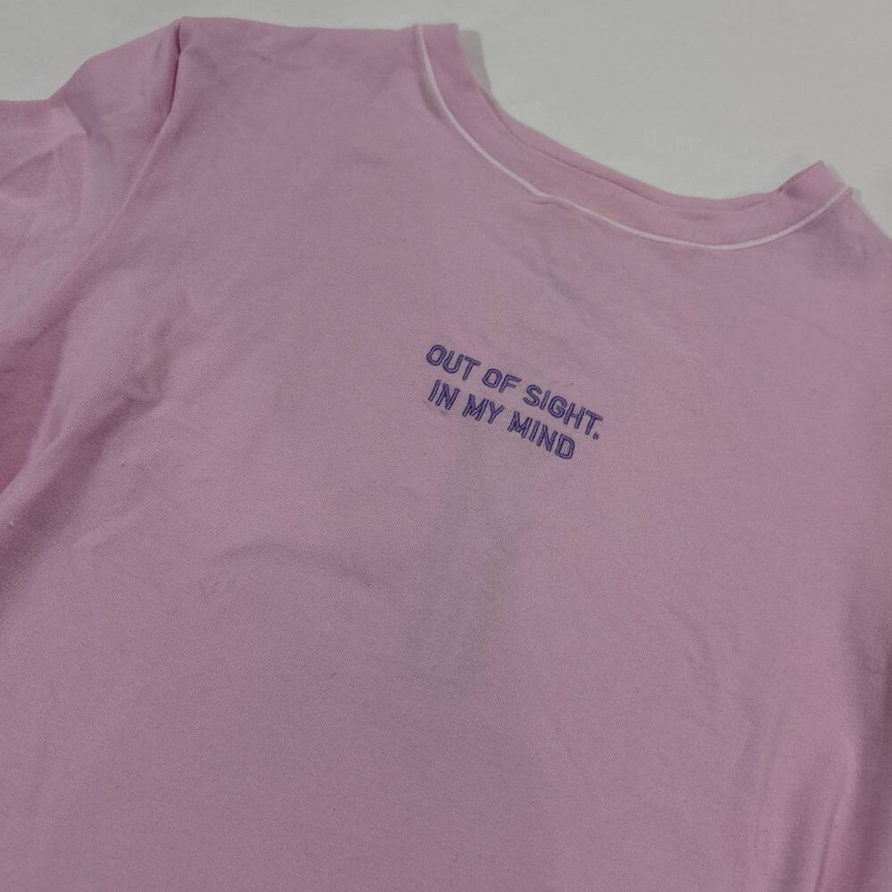 NWT SKIMS Womens Small Cotton Jersey Embroidered T-Shirt Baby Pink Out of Sight - Picture 3 of 8